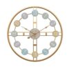 Multicolor Roman Number Metal Wall Clock For Living Room